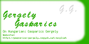 gergely gasparics business card